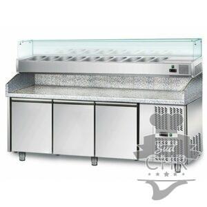 Meuble pizza + présentoir vitrée 1/3 / 3 portes