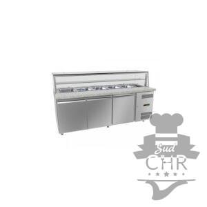 Saladette 800 / 3 portes avec étagère