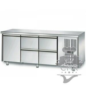 Table réfrigérée 700 / 1 porte + 4 tiroirs