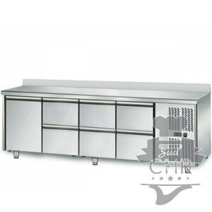 Table réfrigérée 700 / 1 porte + 6 tiroirs adossés