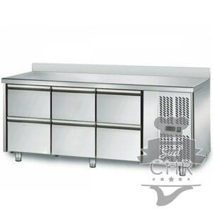 Table réfrigérée 700 / 6 tiroirs adossés