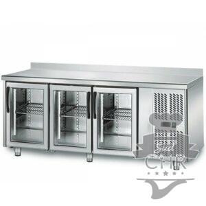 Table réfrigérée 700 vitrée / 3 portes adossées