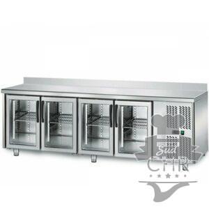 Table réfrigérée 700 vitrée / 4 portes adossées
