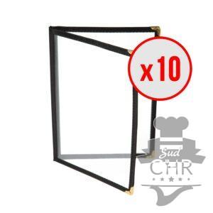 10 x Porte-menus Noir - Style américain - 4 VUES A4
