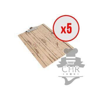 5 x Plaques porte-menu effet bois - A4