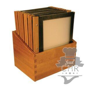 Boîte de 20 protège-menus A4 en bois