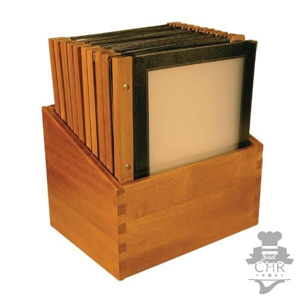 Boîte de 20 protège-menus A4 en bois
