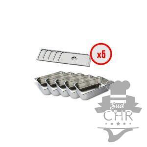 Pack X5 Bac Gastro GN 1/1 + Couvercle (prof. 150mm)