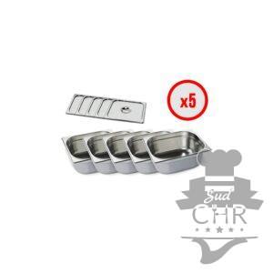 Pack X5 Bac Gastro GN 1/2 + Couvercle (prof. 150mm)