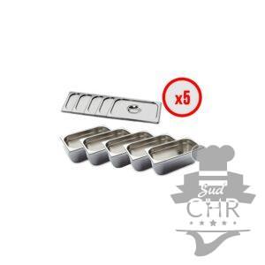 Pack X5 Bac Gastro GN 1/3 + Couvercle (prof. 150mm)