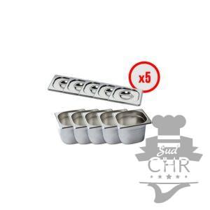 Pack X5 Bac Gastro GN 1/6 + Couvercle (prof. 150mm)