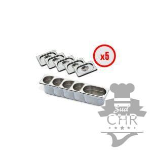 Pack X5 Bac Gastro GN 1/9 + Couvercle (prof. 150mm)