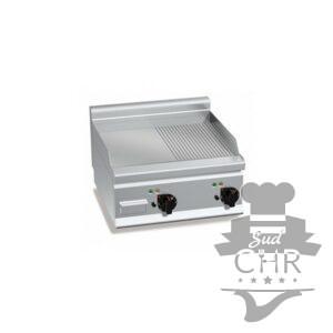 Plaque de cuisson électrique 596 x 430 mm lisse et rainurée