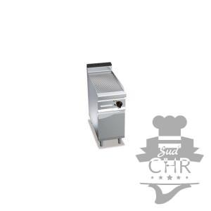 Plaque de cuisson électrique rainurée 396 x 667 mm sur pieds