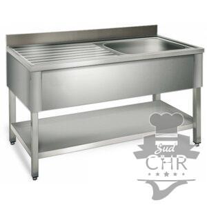 Table de rinçage égouttoir G / 1200 mm 1 évier prof.700