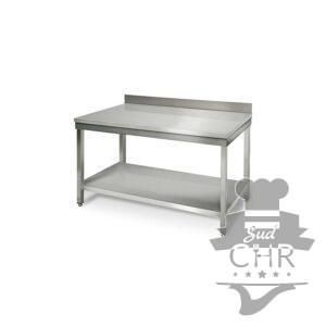 Table inox 1400 mm profondeur 700 adossée