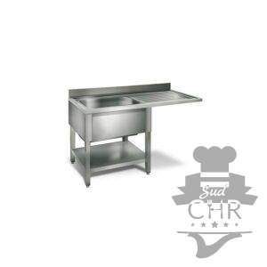 Table lave-vaisselle égouttoir D / 1200 mm 1 évier prof.600