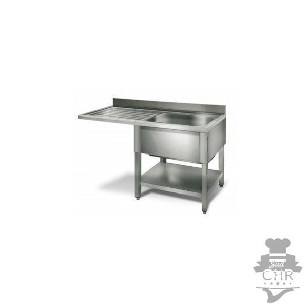 Table lave-vaisselle 1 évier prof.600 - égouttoir G / 1200 mm