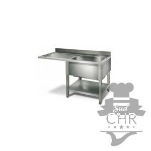 Table lave-vaisselle égouttoir G / 1400 mm 1 évier prof.600