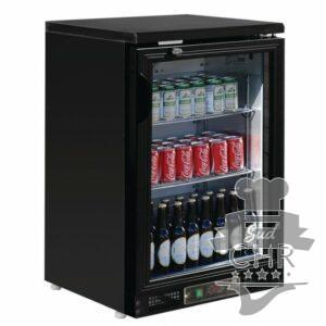 Arrière bar noir / 1 porte pivotante vitrée