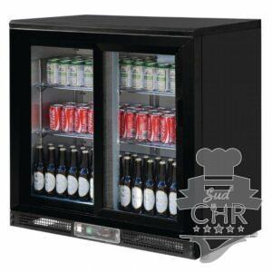 Arrière bar noir / 2 portes coulissante vitrée