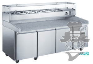 Meuble à pizza 3 portes sur roulettes