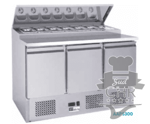 Saladette 700 3 portes 7 bacs GN 1/6