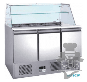 Saladette 700 3 portes vitrée