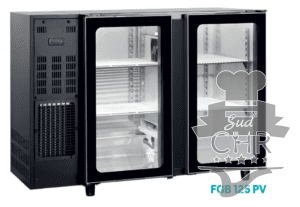 Arrière bar 2 portes vitrées 229 litres